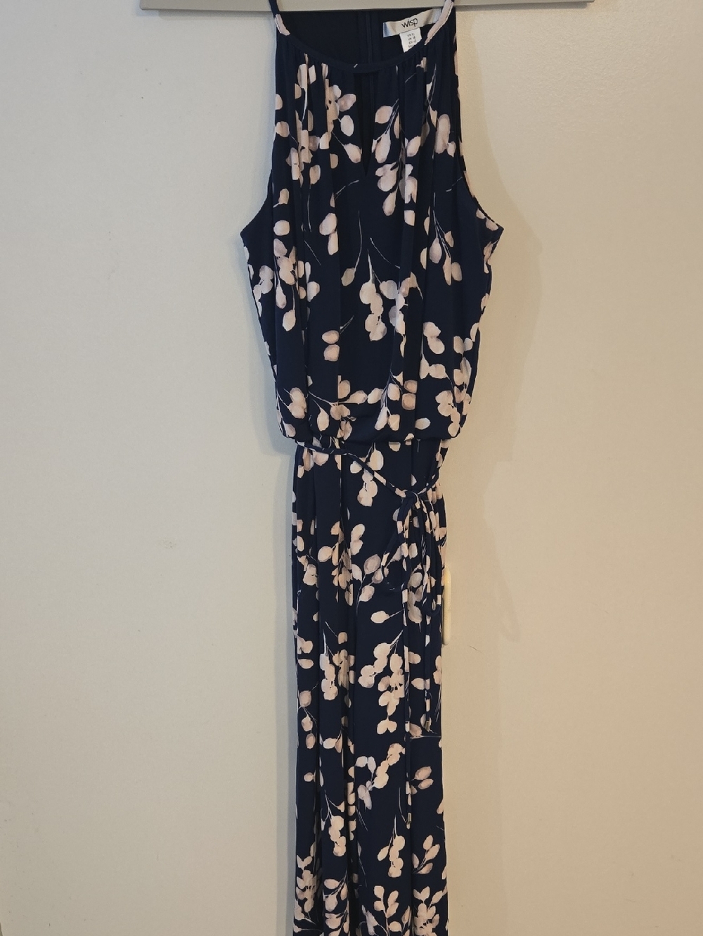 WANDERLUST Navy & Cream Floral Cropped Jumpsuit